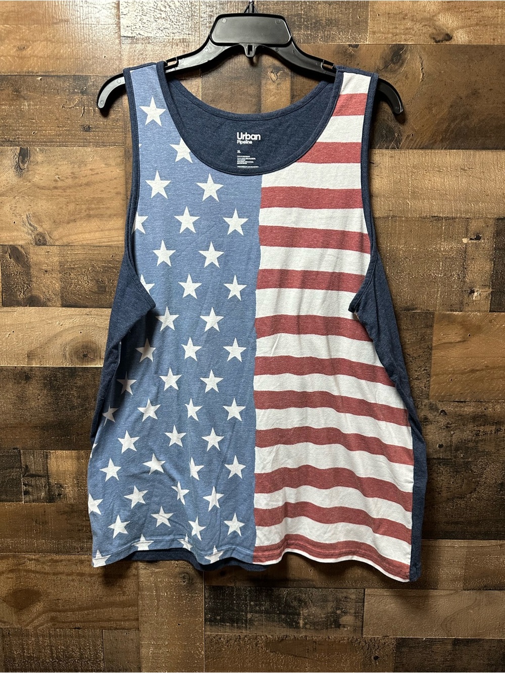 Urban Pipeline American Flag Tank Top Mens XL Patriotic USA Sleeveless Shirt